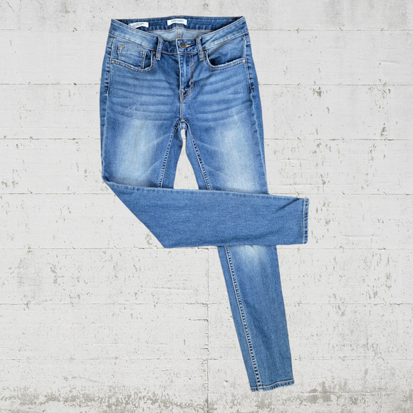 Vigoss Medium Wash Distressed Casual Edgy Thompson Tomboy Skinny Jeans Size 27 - Picture 1 of 7